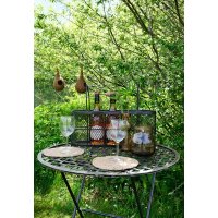 Langer Drahtkorb aus Eisen – Flaschenkorb mit 5 Fächern & Holzgriff