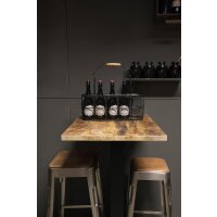 Langer Drahtkorb aus Eisen – Flaschenkorb mit 5 Fächern & Holzgriff