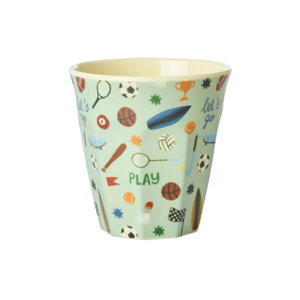 Rice Melamin Becher - Soft Green Sports Print 250ml