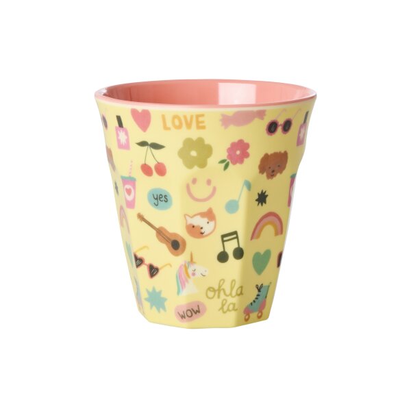 Rice Melamin Becher - Soft Yellow Unicorn Love 250ml