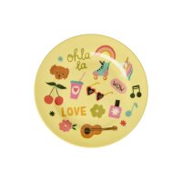 Rice Melamin Kinderteller - Soft Yellow Unicorn Love Ø 20cm