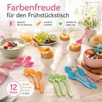 Eierlöffel aus Kunststoff farbig - 12 Stück