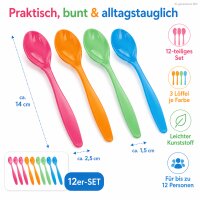 Eierlöffel aus Kunststoff farbig - 12 Stück