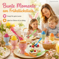 Eierlöffel aus Kunststoff farbig - 12 Stück