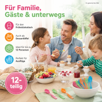 Eierlöffel aus Kunststoff farbig - 12 Stück