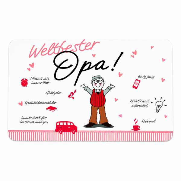 Frühstücksbrettchen aus Resopal - Weltbester Opa