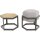 Gartenhocker mit Polster & Metallgestell in Grau