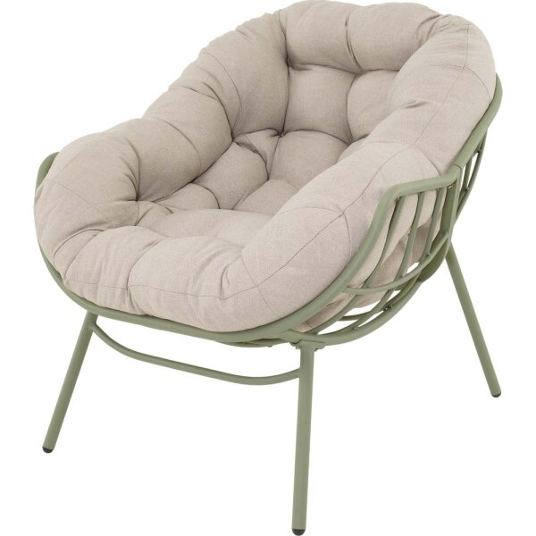 Lesliliving Relaxstuhl Cozy Loungestuhl Aluminium beige grün