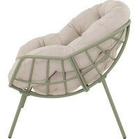 Lesliliving Relaxstuhl Cozy Loungestuhl Aluminium beige grün
