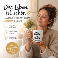 Henkelbecher aus Porzellan 0,4L - Schönes Leben