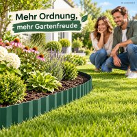 Rasenkante 15cm 9m Grün - PET Raseneinfassung für Beetkanten