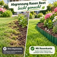 Rasenkante 15cm 9m Grün - PET Raseneinfassung für Beetkanten