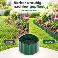 Rasenkante 15cm 9m Grün - PET Raseneinfassung für Beetkanten