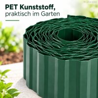 Rasenkante 15cm 9m Grün - PET Raseneinfassung für Beetkanten