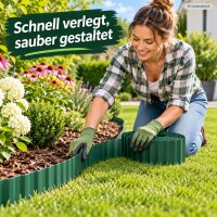 Rasenkante 15cm 9m Grün - PET Raseneinfassung für Beetkanten
