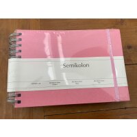 OUTLET - RESTPOSTEN - Semikolon 360351 Spiral Album Mini Mucho - 25x16 cm - Fotoalbum, 90 Seiten cremeweiß, Fotobuch, Cream Flamingo rosa