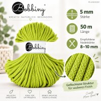 Baumwollkordel 5mm 50m Grün - Makramee Kordel Dopamine Lime