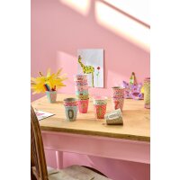Rice Buchstabenbecher – Melamin Tassen A–Z mit Blumen-Design, BPA-frei