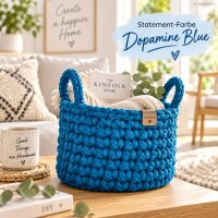 Makramee Kordel 5mm 50m Blau - Baumwollkordel Dopamine Blue