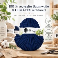 Baumwollkordel 5mm 50m Blau - Ink Blue Makramee Garn geflochten