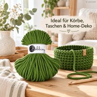 Baumwollkordel 5mm 50m Grün Moss Green geflochtene Kordel für Deko