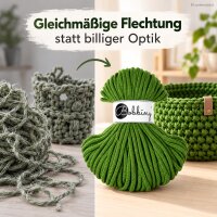 Baumwollkordel 5mm 50m Grün Moss Green geflochtene Kordel für Deko