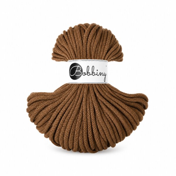 Baumwollkordel 5mm 50m Braun Nut Brown - geflochten für Taschen