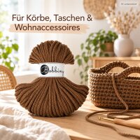 Baumwollkordel 5mm 50m Braun Nut Brown - geflochten für Taschen