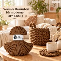 Baumwollkordel 5mm 50m Braun Nut Brown - geflochten für Taschen