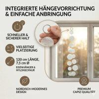 Capiz Girlande 120 cm in Weiß-Cremeweiß – handgearbeitete Muschel-Hängedeko, 3-fach sortiert