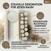 Capiz Girlande 120 cm in Weiß-Cremeweiß – handgearbeitete Muschel-Hängedeko, 3-fach sortiert