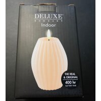 OUTLET -  B - Ware - Gerillte Kerze Creme 7,5 x 10 cm - Farbe leicht Rosa