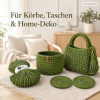 Baumwollkordel 5mm 100m Grün Shiny Moss Green Makramee Kordel
