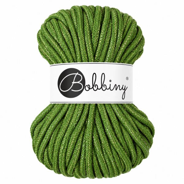 Geflochtene Baumwollkordel 5mm 50m Grün - Shiny Moss Green