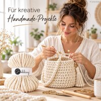 Makramee Kordel 5mm 50m Creme - Shiny Natural Baumwollkordel