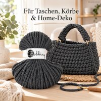 Makramee Kordel 5mm 50m Grau - Baumwollkordel Shiny Charcoal
