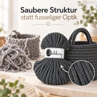 Makramee Kordel 5mm 50m Grau - Baumwollkordel Shiny Charcoal