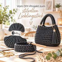 Makramee Kordel 5mm 50m Grau - Baumwollkordel Shiny Charcoal