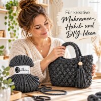 Makramee Kordel 5mm 50m Grau - Baumwollkordel Shiny Charcoal