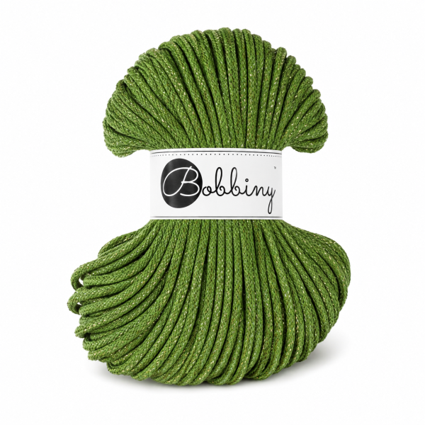 Baumwollkordel 3mm 100m Grün - Shiny Moss Green für Makramee