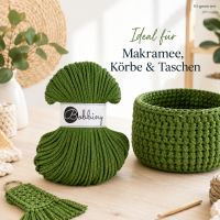 Baumwollkordel 3mm 100m Grün - Shiny Moss Green für Makramee