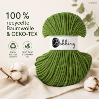 Baumwollkordel 3mm 100m Grün - Shiny Moss Green für Makramee