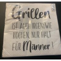 OUTLET - RESTPOSTEN - Boltze Servietten Grillen, 100 tlg., 3 sort., Mehrfarbig, Spruch/Text, Spruch, Beige, Schwarz, Weiß, Papier Papier Farbmix