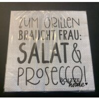 OUTLET - RESTPOSTEN - Boltze Servietten Grillen, 100 tlg., 3 sort., Mehrfarbig, Spruch/Text, Spruch, Beige, Schwarz, Weiß, Papier Papier Farbmix