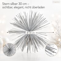 Deko Stern silber 30cm Silberfarben PET Sternendeko Weihnachten