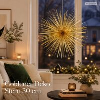 Goldener Deko Stern 30cm Gold - PET Strahlenstern für Winterdeko