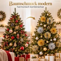 Christbaumschmuck Stern 8cm Glänzend Gold Silber PET Weihnachtsdeko 3er