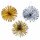 Christbaumschmuck Stern 8cm Glänzend Gold Silber PET Weihnachtsdeko 3er