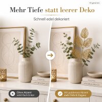 Blattzweig Gold 2x36cm Gold hellgold Dekozweig für Vase Tischdeko