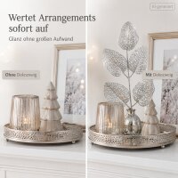 Blattzweig silber 36cm Silber Dekozweig mit Glitzer für Tischdeko